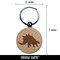 Stegosaurus Dinosaur Solid Engraved Wood Round Keychain Tag Charm